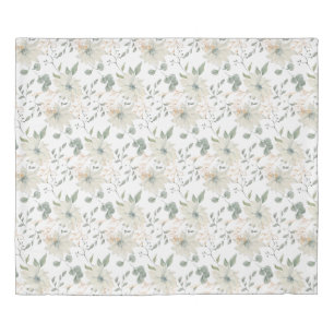 Classic White Floral Botanical Duvet Cover