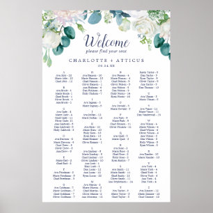 Classic White Flowers Alphabetical Seating Chart