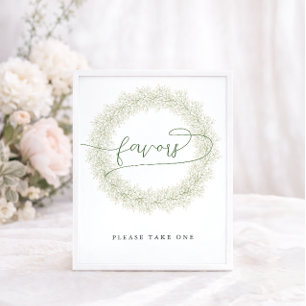 Classic White Flowers Bridal Shower Favors Poster