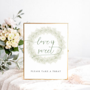 Classic White Flowers Bridal Shower Love Is Sweet Poster
