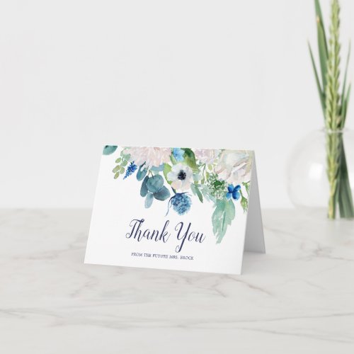 Classic White Flowers Future Mrs Thank You Card
