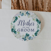 Classic White Flowers Mother of the Groom Button