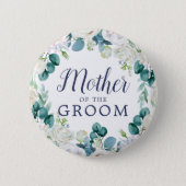 Classic White Flowers Mother of the Groom Button (Front)