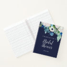Classic White Flowers Navy Bridal Shower Gift List