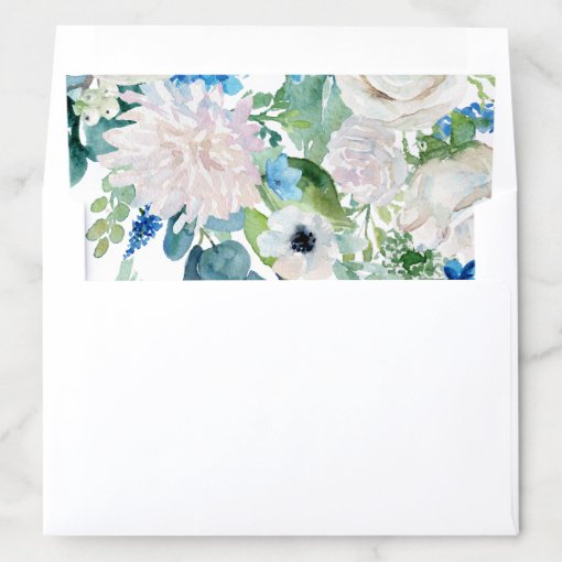 Classic White Flowers Pattern Envelope Liner | Zazzle