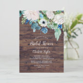 Classic White Flowers | Rustic Bridal Shower Invitation (Standing Front)