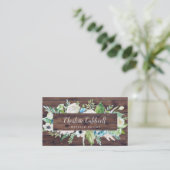 Classic White Flowers | Rustic Business Card (Standing Front)