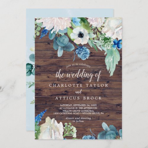 Classic White Flowers  Rustic The Wedding Of Invitation