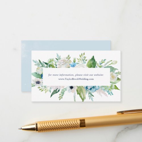 Classic White Flowers Wedding Website Enclosure Card