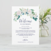 Classic White Flowers Welcome Letter & Itinerary (Standing Front)