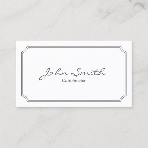 Customizable Classic White Frame Chiropractor Business Card