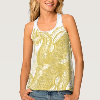 Classic White Gold Dragon Tank Top