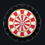 Classic White, Gold, Red, And Black Dartboard<br><div class="desc">Classic White,  Gold,  Red,  And Black Colored Dart Board Game Including 6 Brass Darts</div>