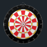 Classic White, Gold, Red, And Black Dartboard<br><div class="desc">Classic White,  Gold,  Red,  And Black Colored Dart Board Game Including 6 Brass Darts</div>