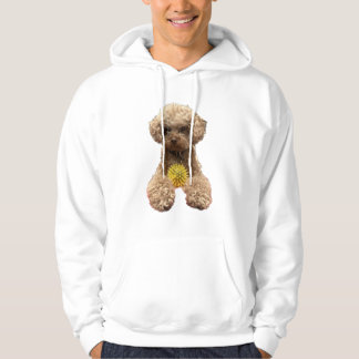 Classic White Hoodie with Adorable Toy Poodle