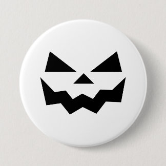 Classic White Jack-o-lantern pumpkin face smiling Button