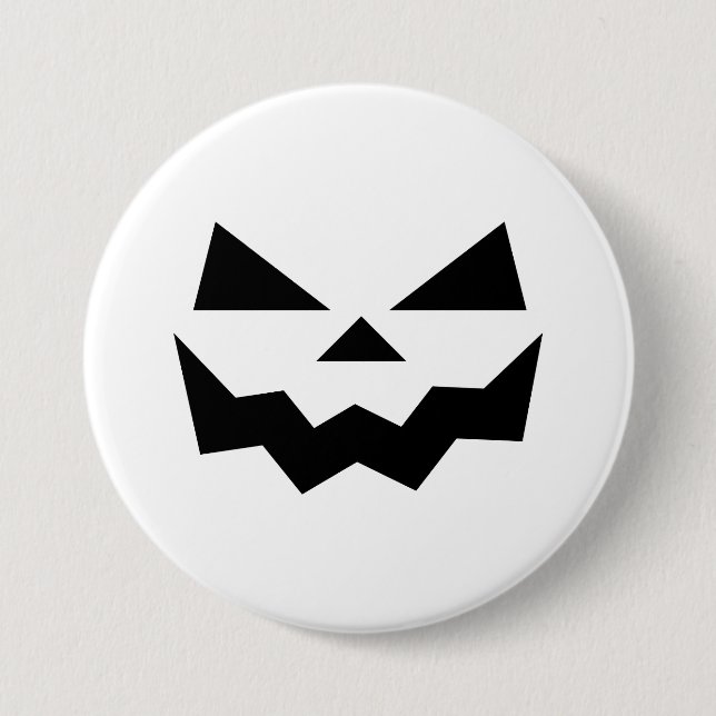 Classic White Jack-o-lantern pumpkin face smiling Button (Front)