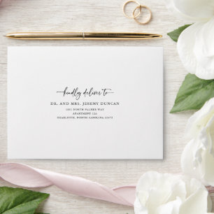 Classic White Kindly Deliver To Envelope