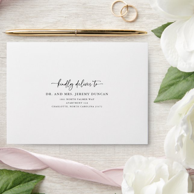 Classic White Kindly Deliver To Envelope (Wedding)