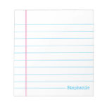 Classic White Legal 5.5 x  6 With Name  Notepad