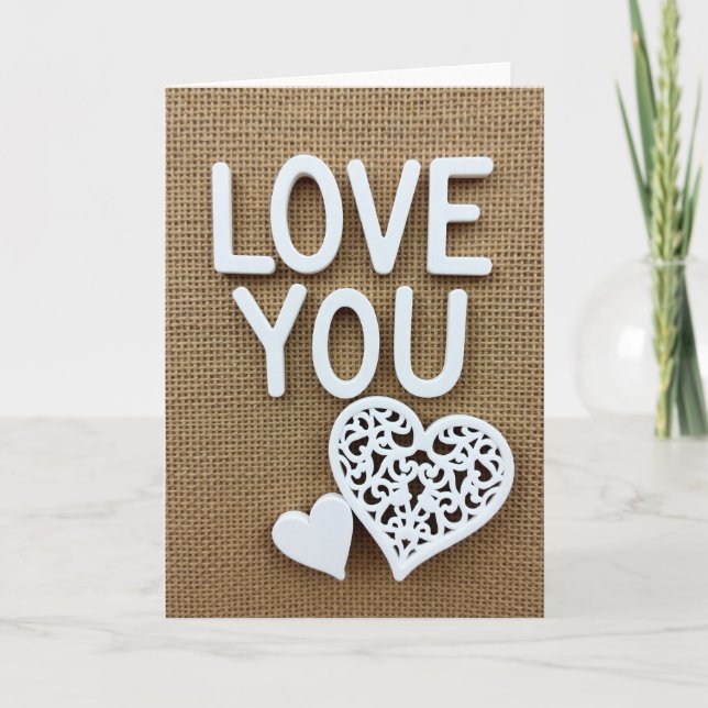 Classic White Love You Card (Front)