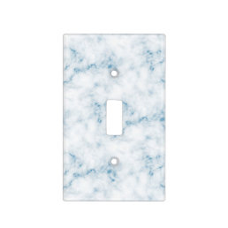 Classic White Marble w Fine Blue Veins Light Switch Cover