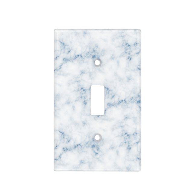 Classic White Marble w Fine Blue Veins Light Switch Cover (Front)