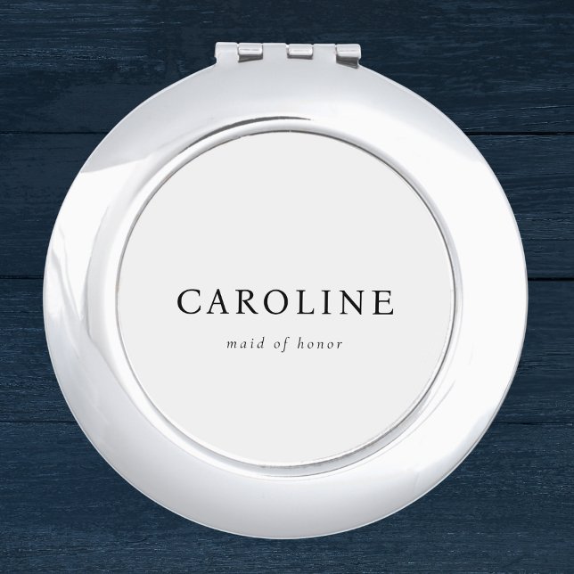 Classic White Minimalist Maid Of Honor  Compact Mirror (Creator Uploaded)