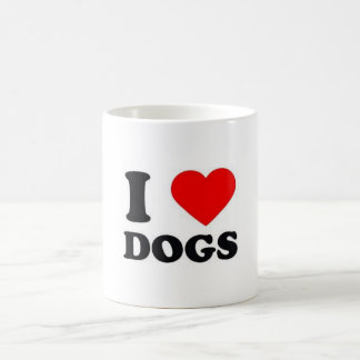 Classic white mug 325 ml Designer I love Dogs