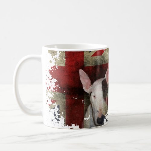 Classic White mug English Bull Terrier Flag Design