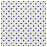 Classic White Navy Blue Spot Polka Dot Pattern Fabric