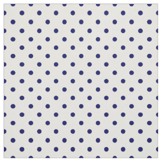 Classic White Navy Blue Spot Polka Dot Pattern Fabric