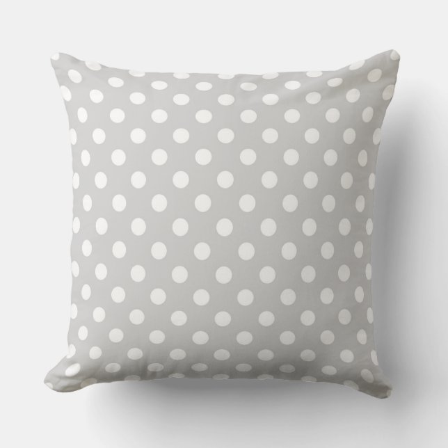 Classic white peas on a light gray background throw pillow (Front)