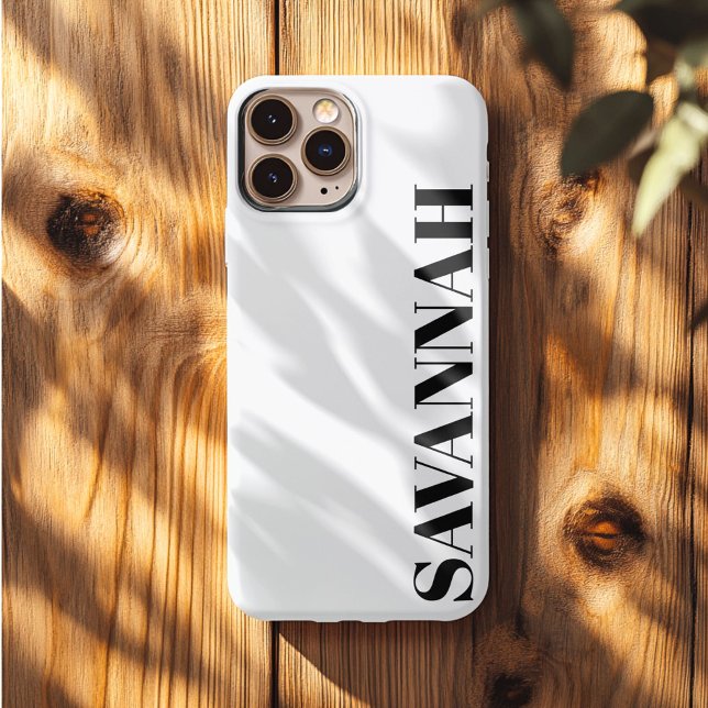 Classic white personalized name simple  Case-Mate iPhone case (Creator Uploaded)