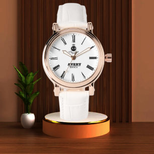 Classic White Personalized Roman Numerals Custom  Watch