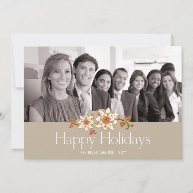 Classic White Poinsettia Corporate Holiday Invitation