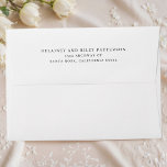 Classic White Return Address Envelope<br><div class="desc">Modern white envelope with return address on the back flap. Various sizes available. Text and colors are fully customizable. A simple classic look for engagement announcement,  save the date,  wedding,  rsvp,  bridal shower,  thank you notes and housewarming party invitations.</div>