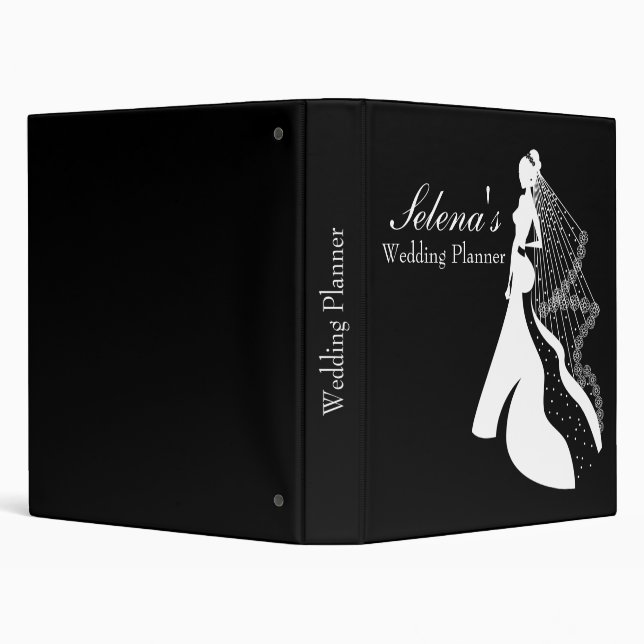 Classic White Silohuette Bride 3 Ring Binder (Background)