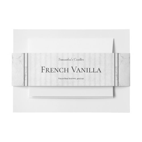 Classic White Silver Marble Soap Label Template  Invitation Belly Band