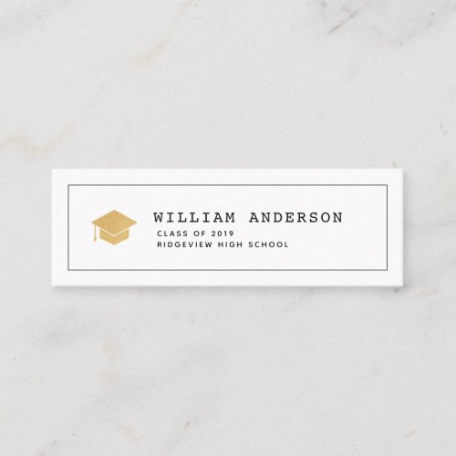 Classic White SImple Graduation Insert Name Card