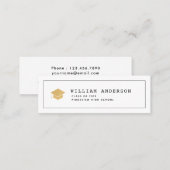 Classic White SImple Graduation Insert Name Card (Front/Back)