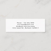 Classic White SImple Graduation Insert Name Card (Back)