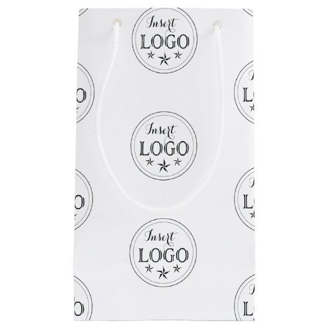Classic White Small Gift Bag with Custom Logo (Front)
