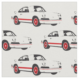 Classic White Sports Car Fabric