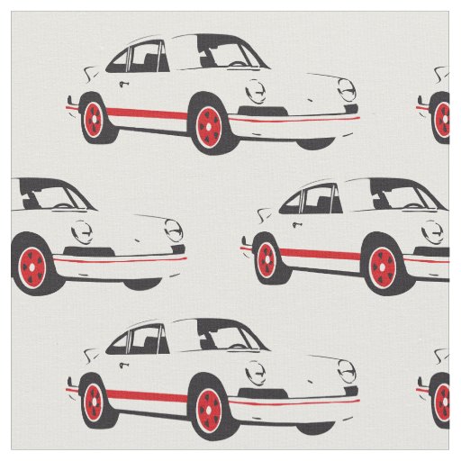 Classic White Sports Car Fabric