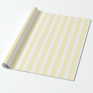 Classic White Stripe Vintage Stripe Pastel Yellow Wrapping Paper