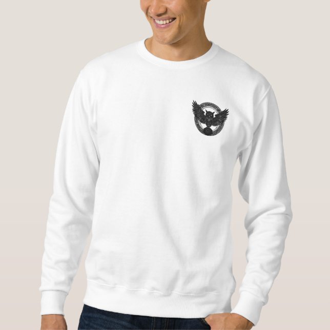 Classic White Sweatshirt with Bold Eagle Emblem  (Front)