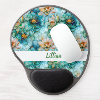 Classic White Water Lily Name Gel Mouse Pad