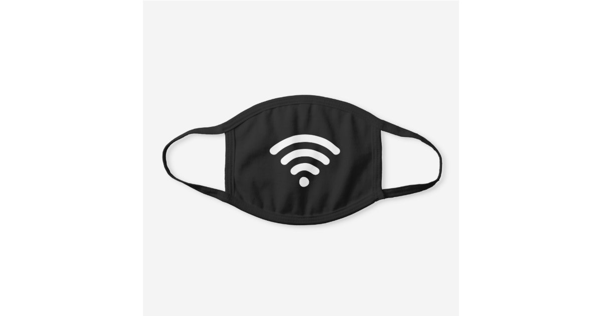 Classic WiFi Network Symbol Black and Black Cotton Mask Zazzle