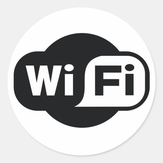 Classic WiFi symbol in black and white Round Sticker (Front)